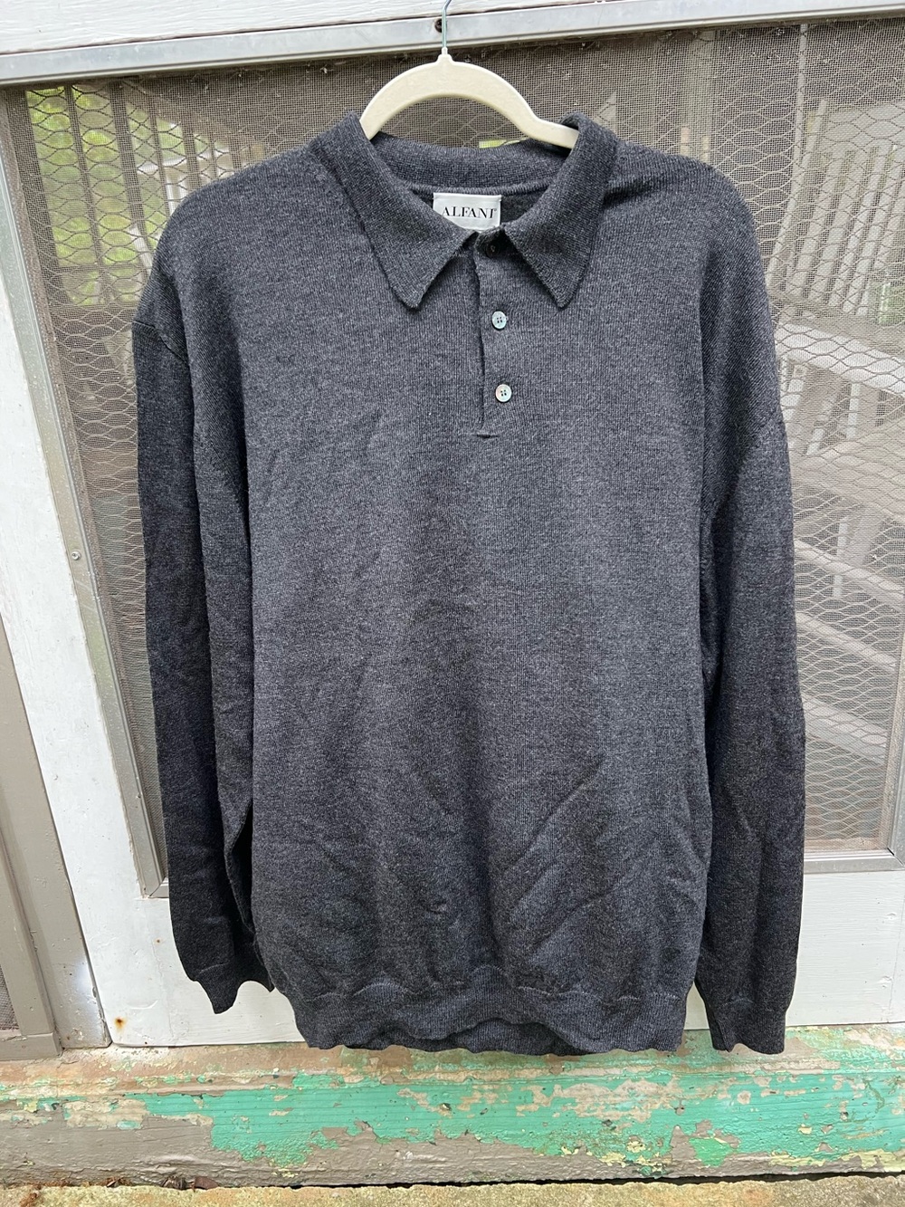 NWT Alfani Charcoal Gray Polo Knit Sweater